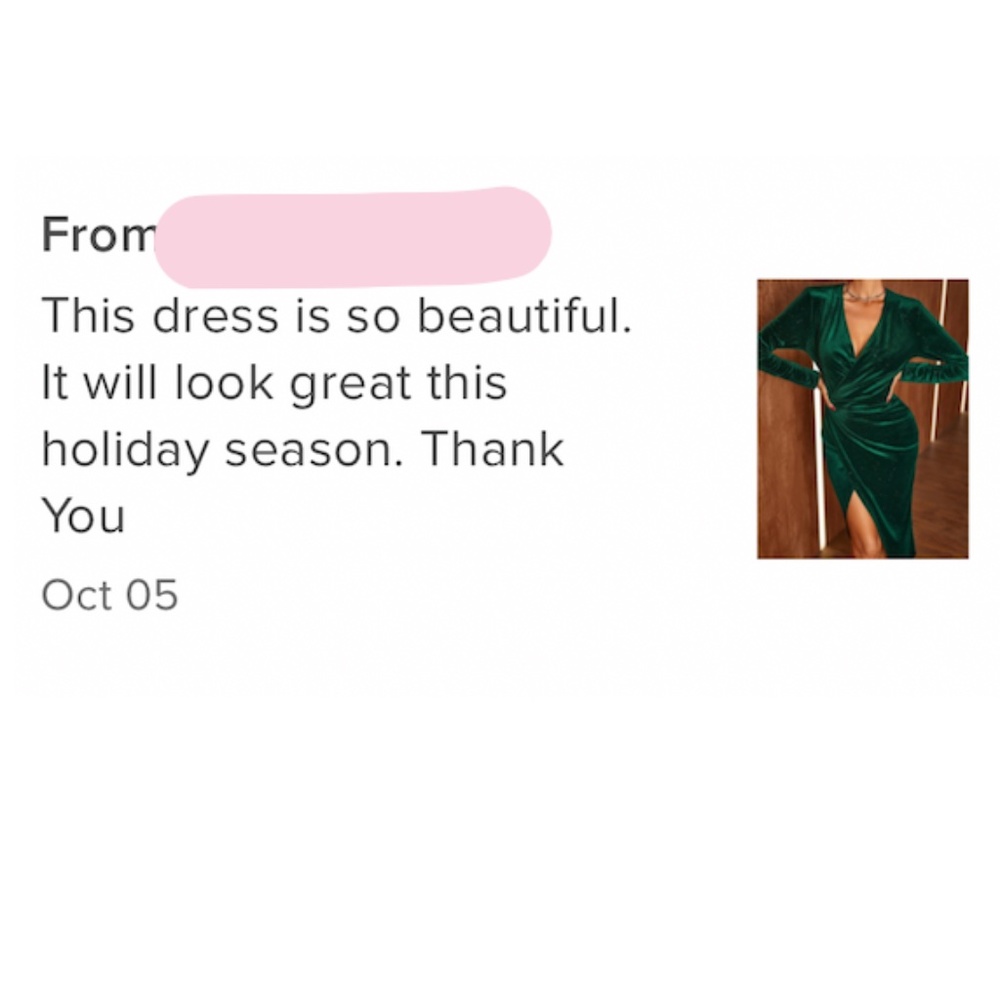 Sparkly Deep Green Velvet Deep V High Slit Midi Dress Long Sleeve - Picture 8 of 14